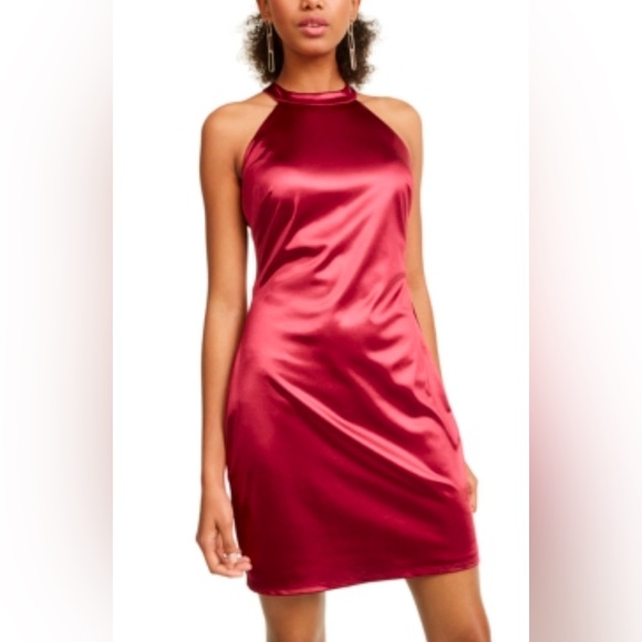 Crystal Dolls Sz 3 Jr Burgundy Lined Sleeveless Halter Short Party Dress… - Picture 1 of 16